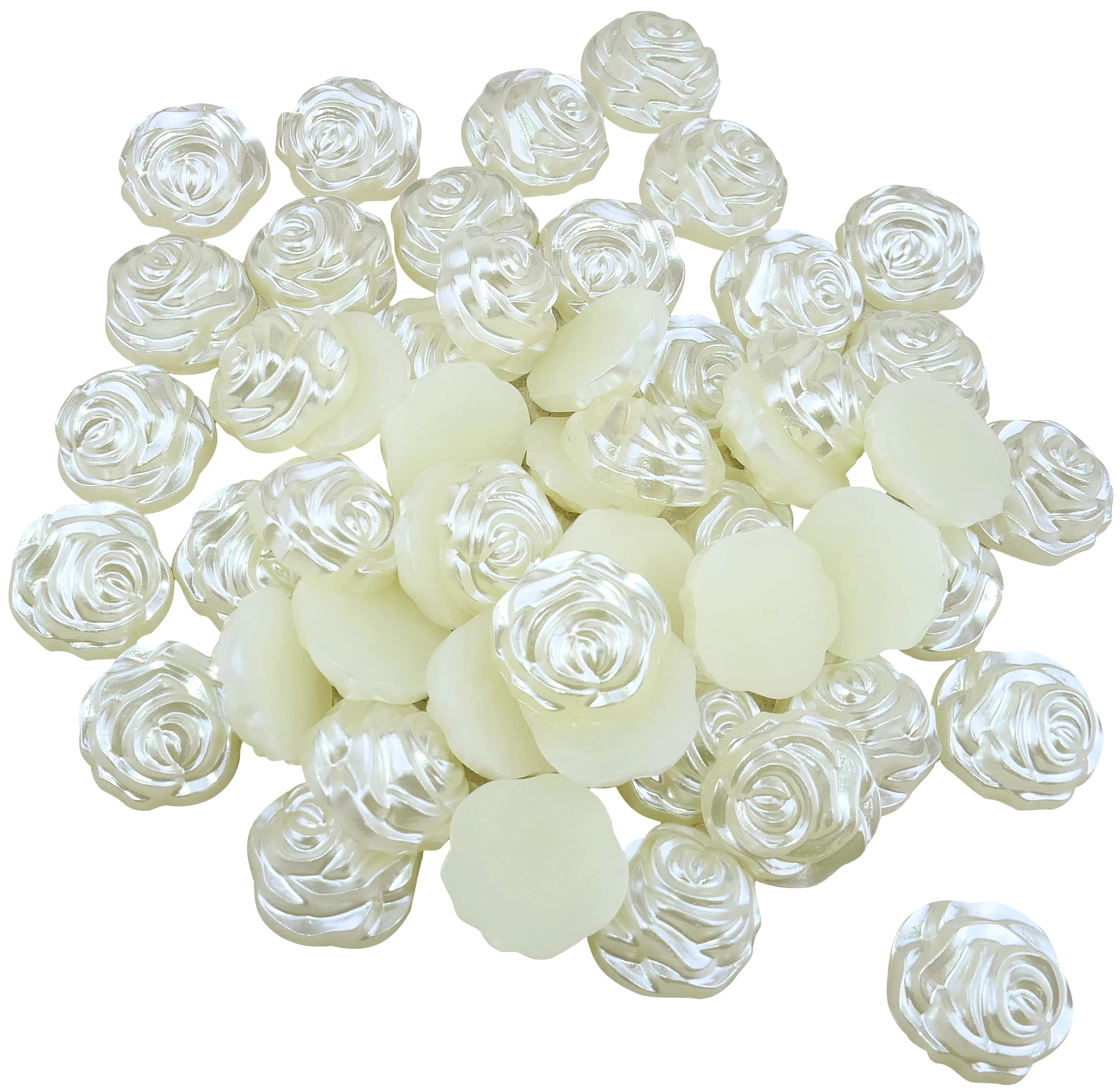 AERZETIX - C54585 - Set di 45x Cuore di perle - 11.5x11.5mm - colore rosa lampone - decorazione arte creazione di gioielli fai da te - in plastica