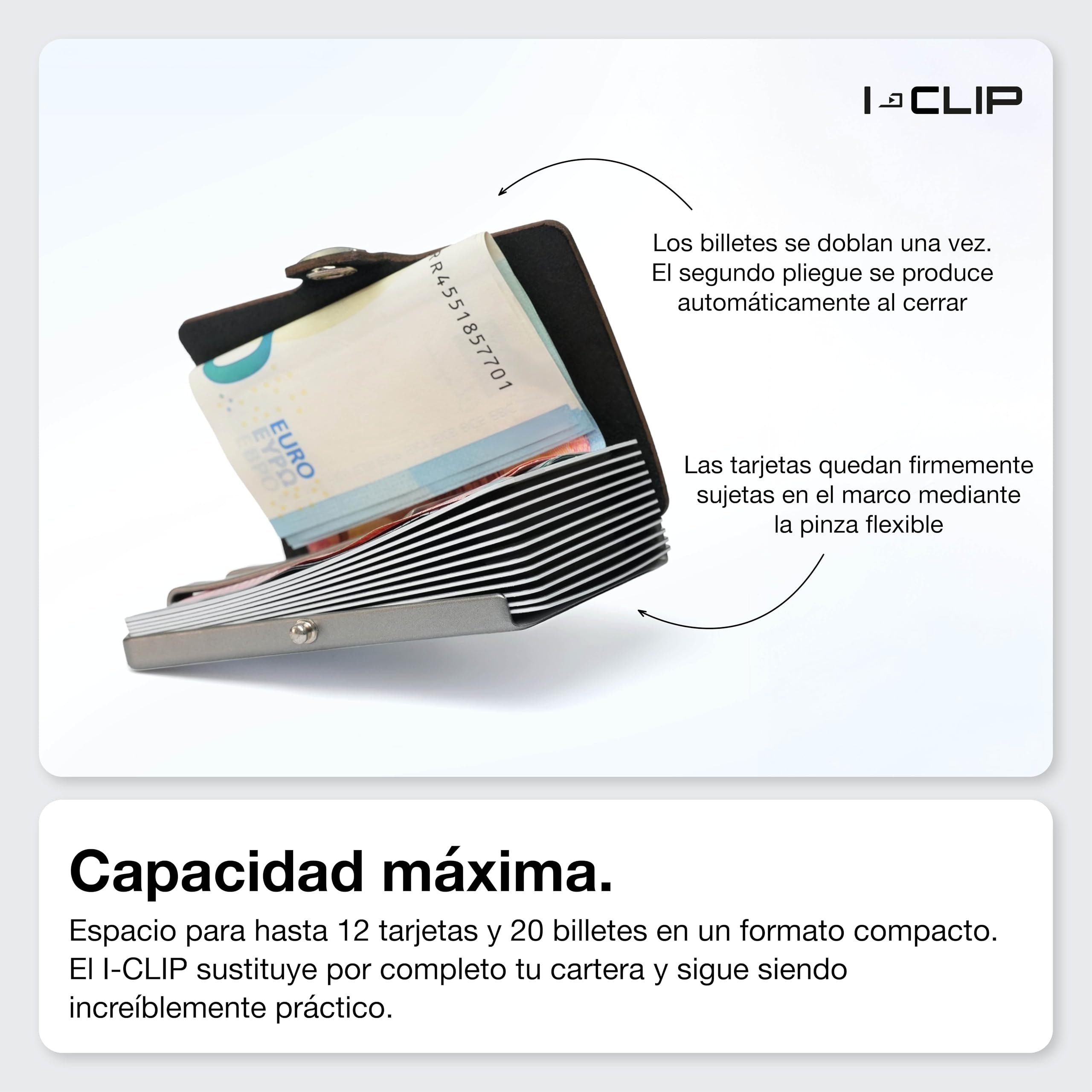 I-Clip Original Slim Wallet Piel Lisa y Agujeros en Relieve