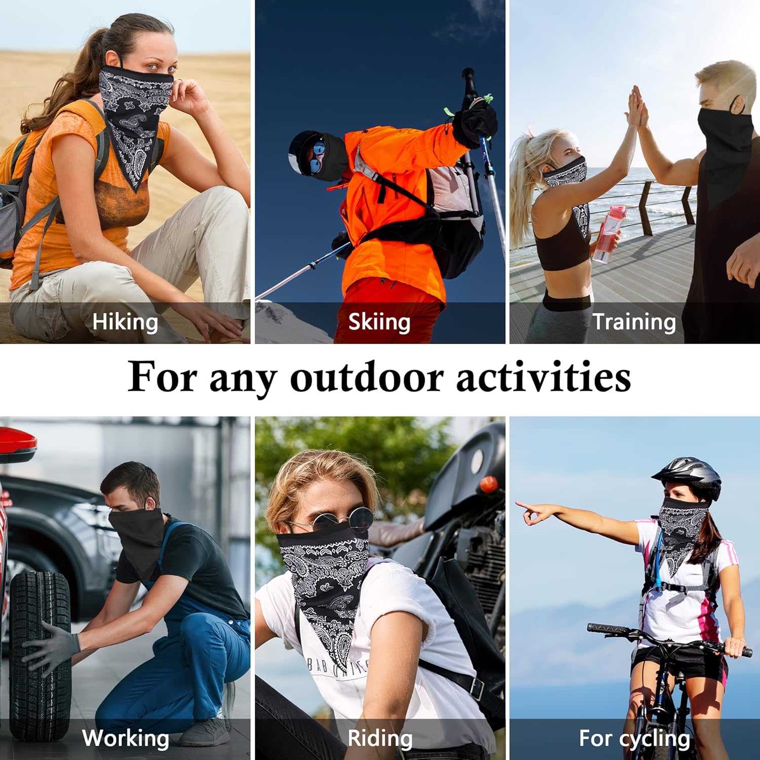 Bandana Neck Gaiter Balaclava Face Scarf Mask Quick-Dry Half Masks for Women Men UV Sun Protection - Image 7