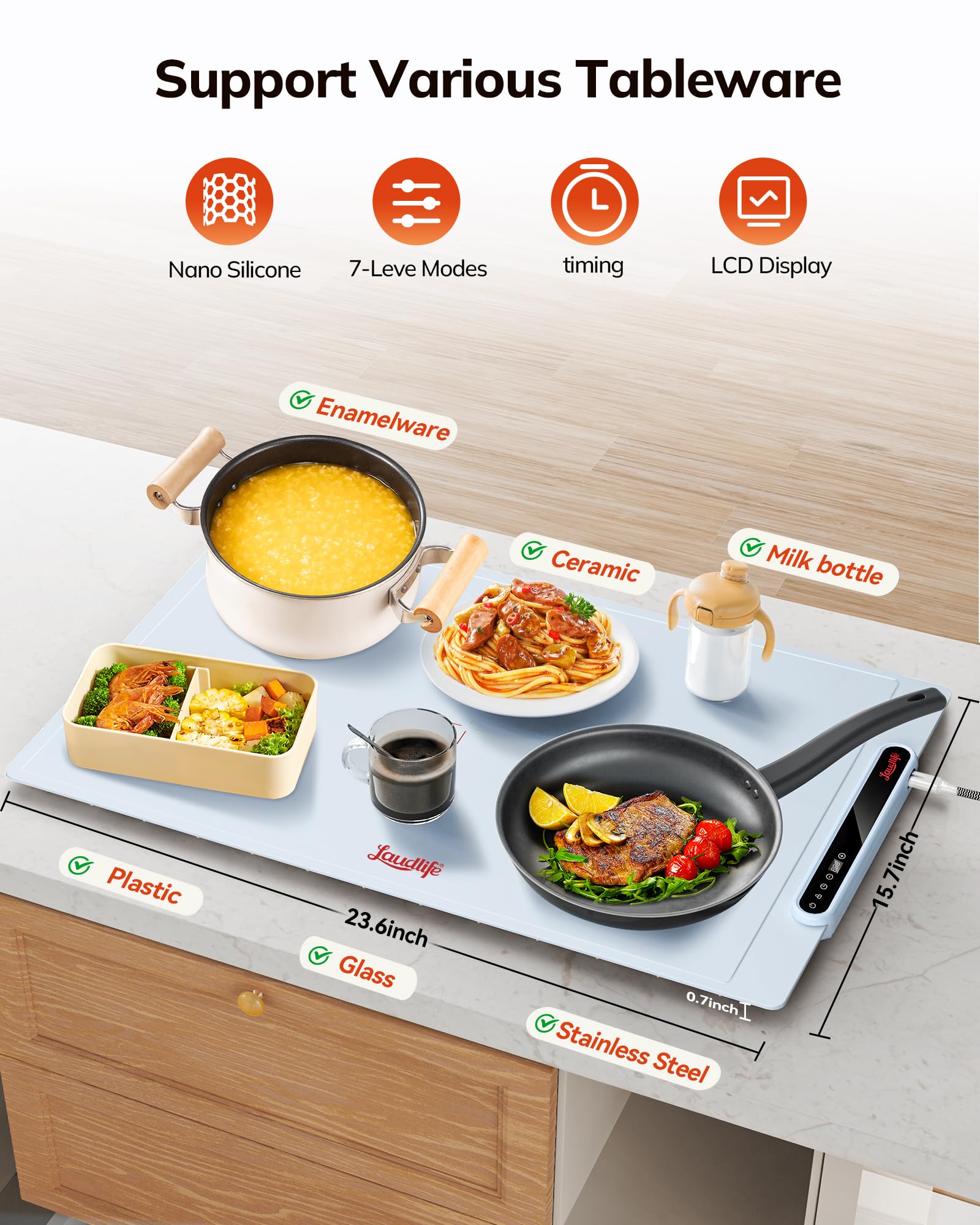 Amazon.com: Laudlife Electric Warming Mat for Food, Roll-Up
