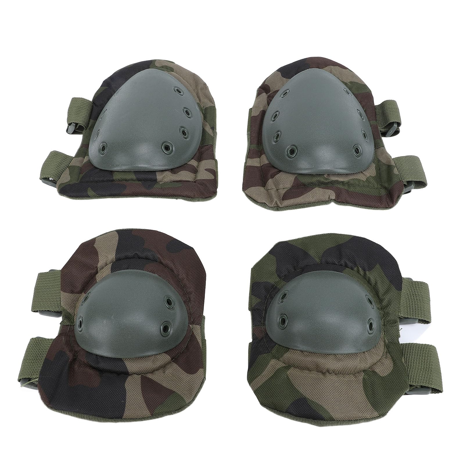 Sunicon 4PCS Set Knee and Elbow Protective Pad Green Color Knee Sleeves Elbow Protector Strap Set for Engineering Maintenance