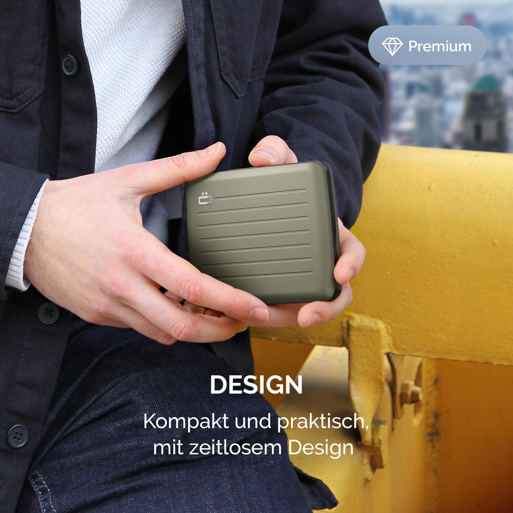 Aluminium-Geldbörse mit großem Fassungsvermögen. Modell: OSLO LARGE | Verstecktes Fach für Geldscheine, Ausweis & Führerschein. RFID-Schutz. Sofortiger Kartenzugriff.