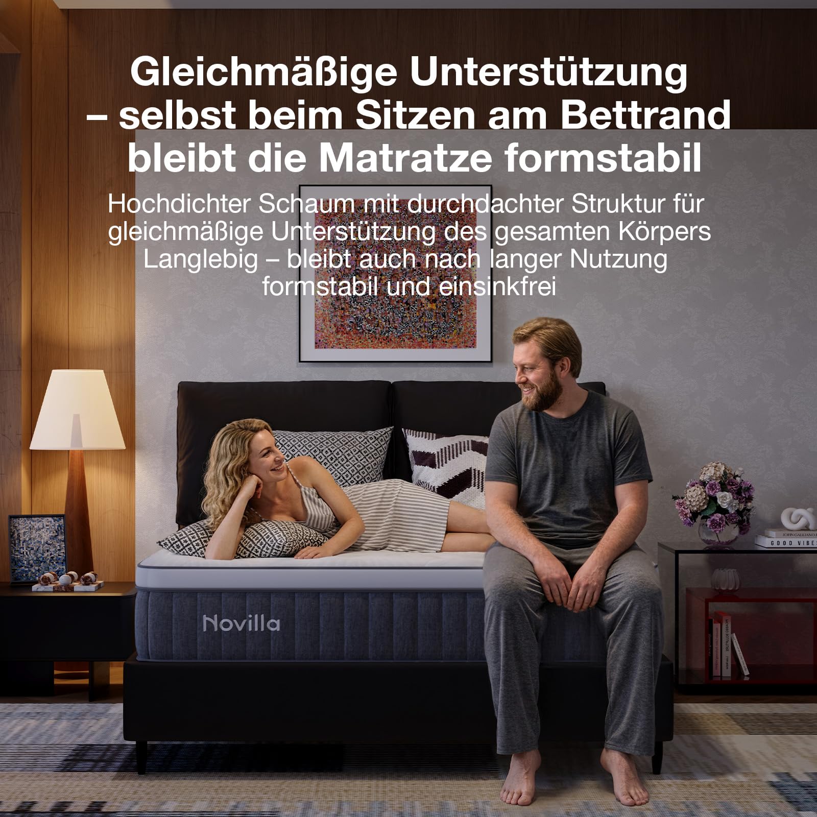 Novilla Matratze 120x200, H3 7-Zonen Duale Kühltechnologie Schaummatratze, 25 cm Höhe Kaltschaummatratze, Stabiler Rand, Bequem und atmungsaktiv Rollmatratze, Öko-Tex Zertifiziert