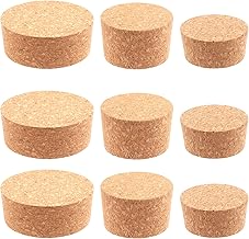 Tanstic 9Pcs 3 Sizes Tapered Cork Plugs Wooden Wine Bottle Cork Stoppers Natural Soft Wood Corks Replacement Corks for Wine Beer Bottle, Glass Bottles, Ornaments