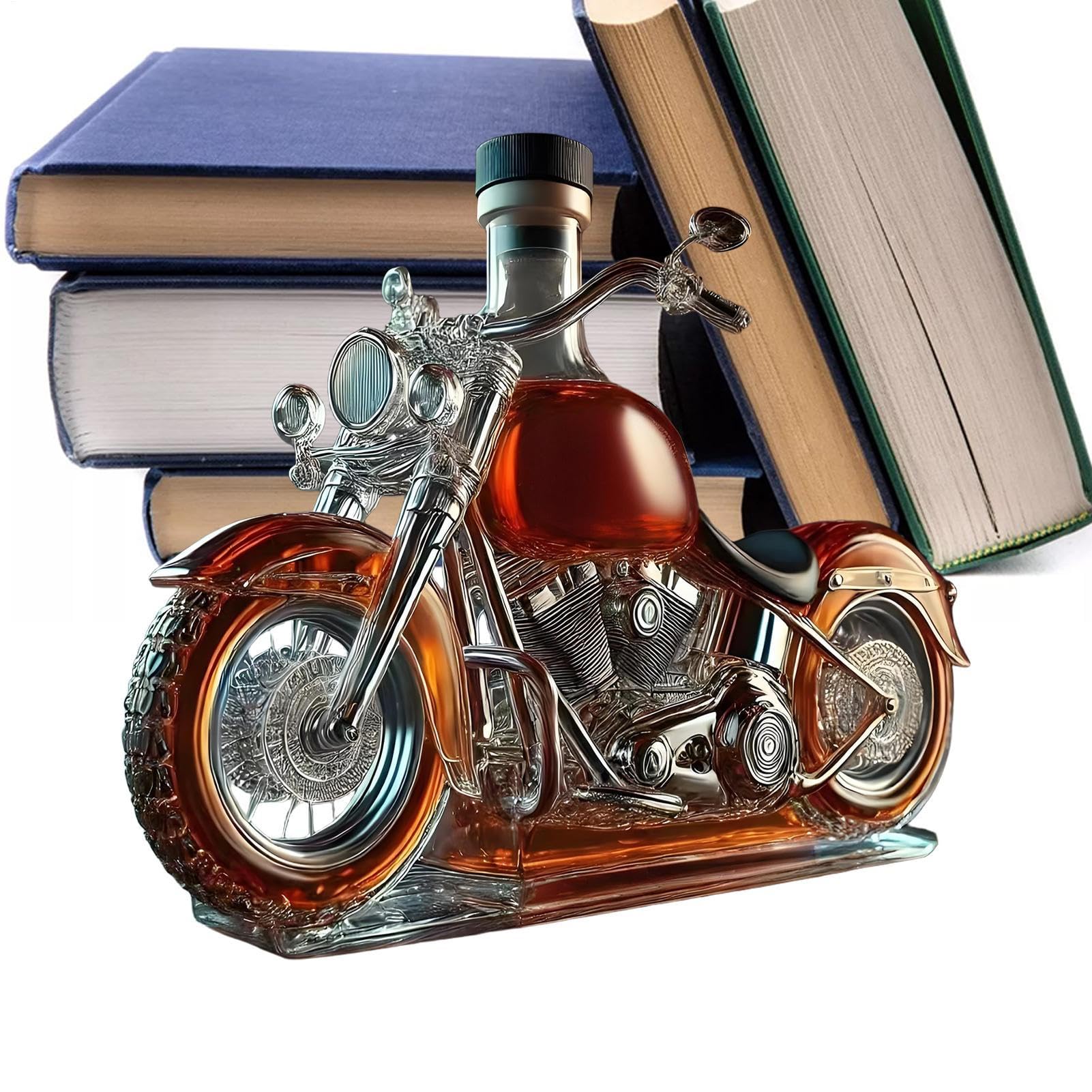 Carafe à Whisky En Verre Design Moto – Avec Aérateur – Décoration Vintage Pour Bar, Cuisine Ou Cadeau Homme