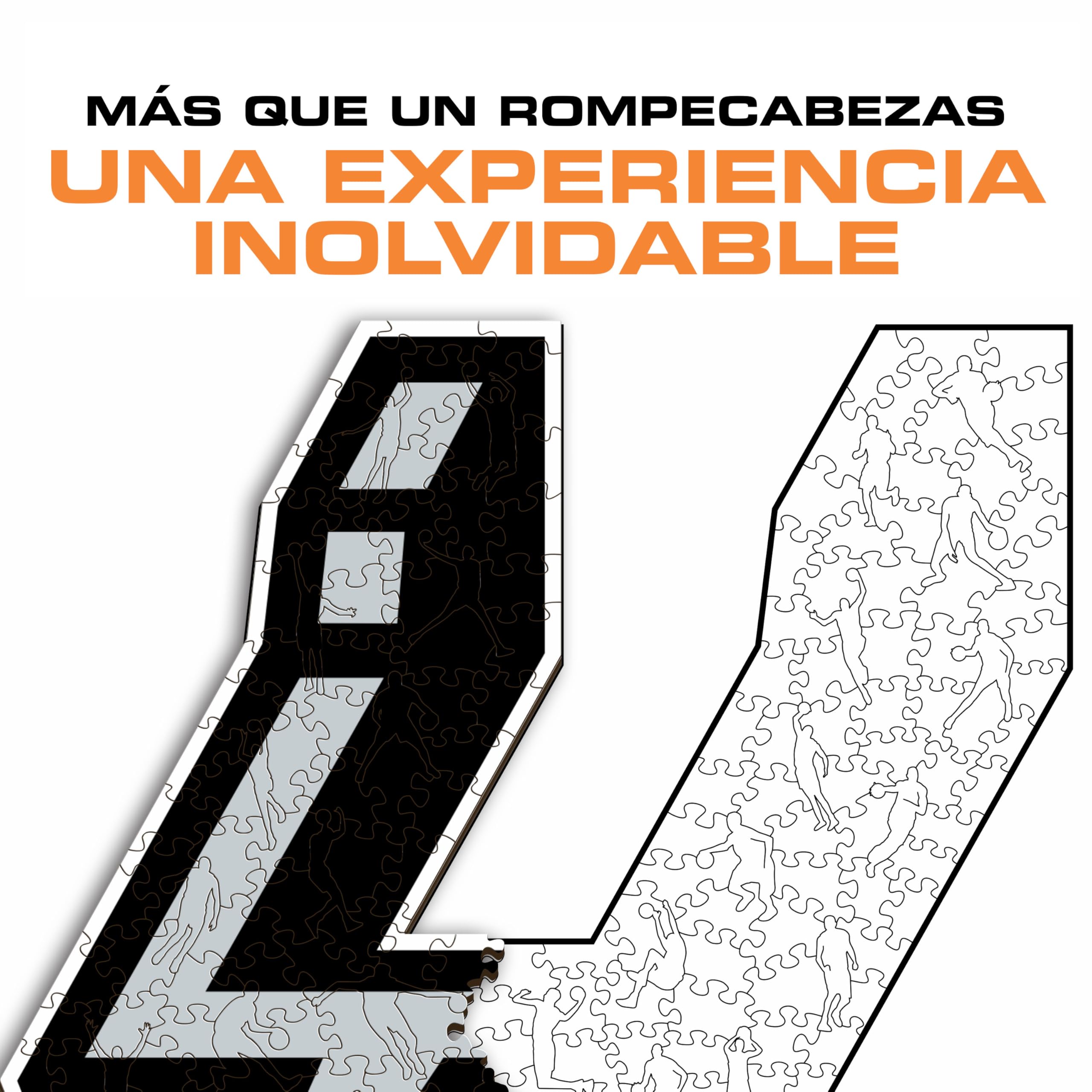 Iconic Puzzles - San Antonio Spurs, Logo, Puzzle de Madera con Licencia Oficial de la NBA, 100% Sostenible, Talla M, 270 Piezas