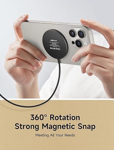 Miniatura 7 de JSAUX Cargador para iPhone 17 Magsafe de carga inalámbrica, compatible con iPhone 17 Air Pro Max/16/15/14/13/12, almohadilla de carga magnética