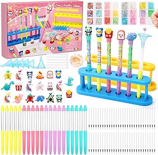 ESSALOO Make Your Own Pens Set, 20 Pieces My Pens Studio with 100+ Accessories, Crafts Children's Birthday Party & Gifts for Children from 6-12 Years