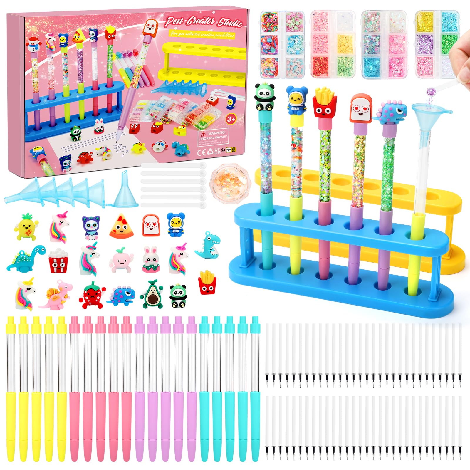 Laboratorio de Boligrafos Personalizables, Fabrica de Rotuladores, Kit Manualidades Niños con 100+ Accesorios, Juguetes & Regalo Niña 6/7/8/9/10 Años