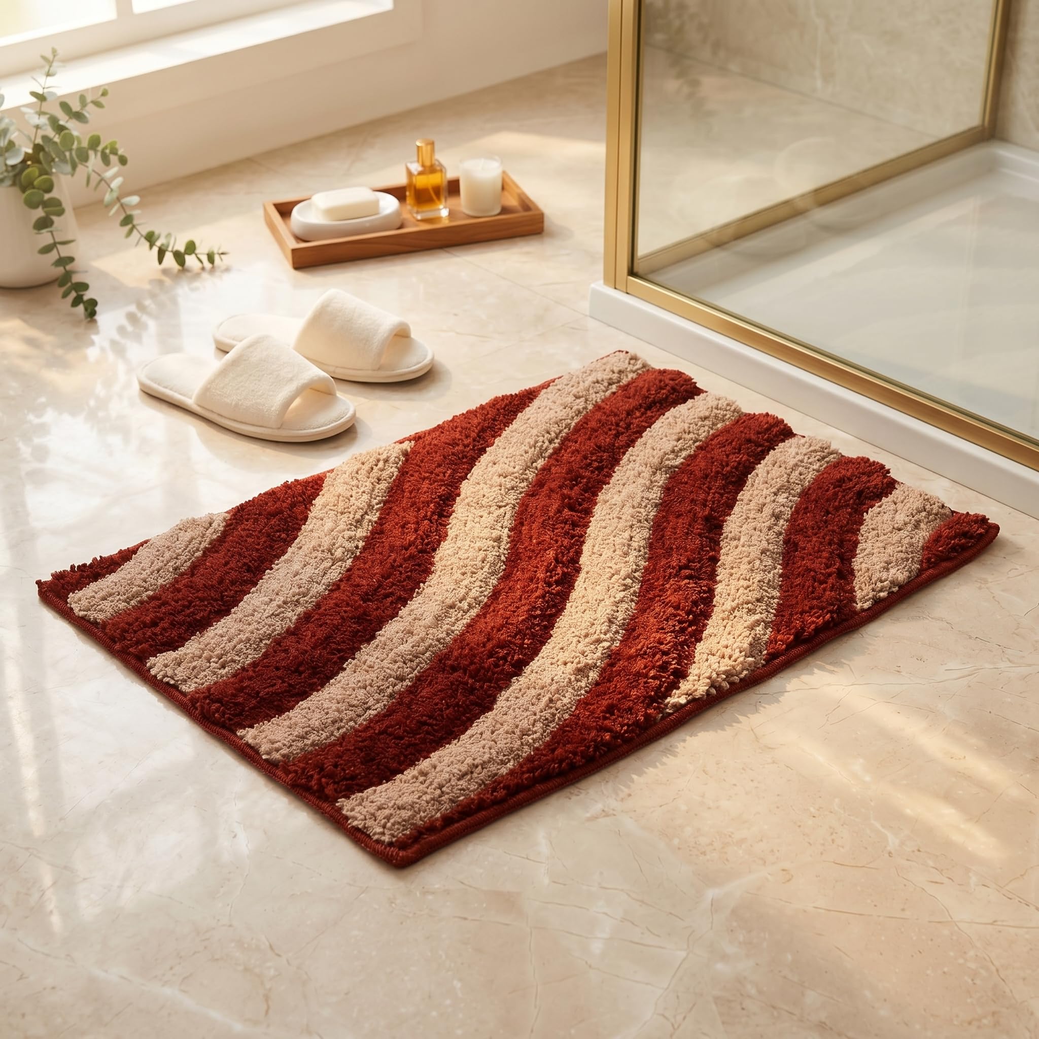 ENRICH HOMES Super Soft Microfiber 2800 GSM Floor Mat for Bedroom – Water Absorbent, Anti-Skid Bathroom Mat, Doormat for Home/Living Room/Floor Rug Bathroom Mats Anti Slip(38x58 cm) Brown Fur-image-21