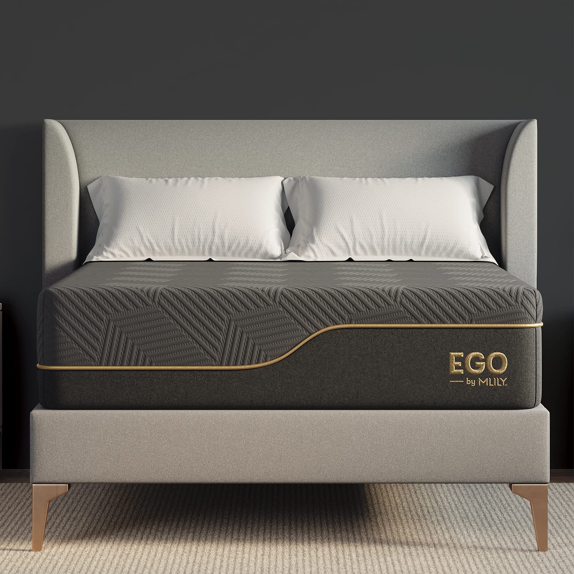 EGOHOME 14 Inch Full Memory Foam Mattress for Back Pain, Cooling Gel Mattress Bed in a Box, Made in USA, CertiPUR-US Certified, Therapeutic Medium Double Mattress, 54”x75”x14”, Black
