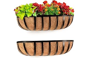 Railing Planter Boxes - 24 Inch Outdoor Railing Planter for Porch Fence Patio