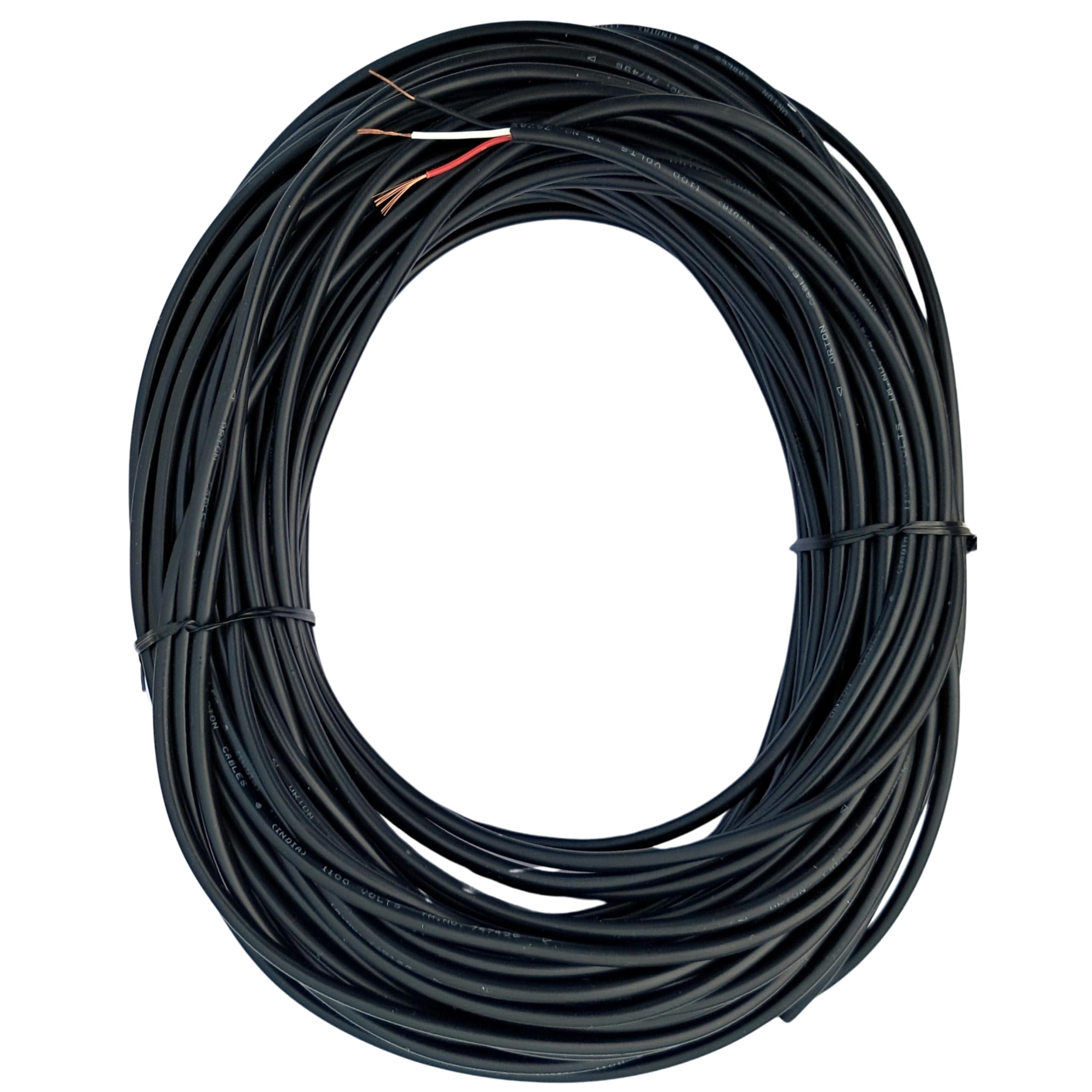 Water Sensor Signal Connection Wire, Double Insulated, 90 Feet, Three (3) Core, Multi-Strand Copper, Color Black-image-23