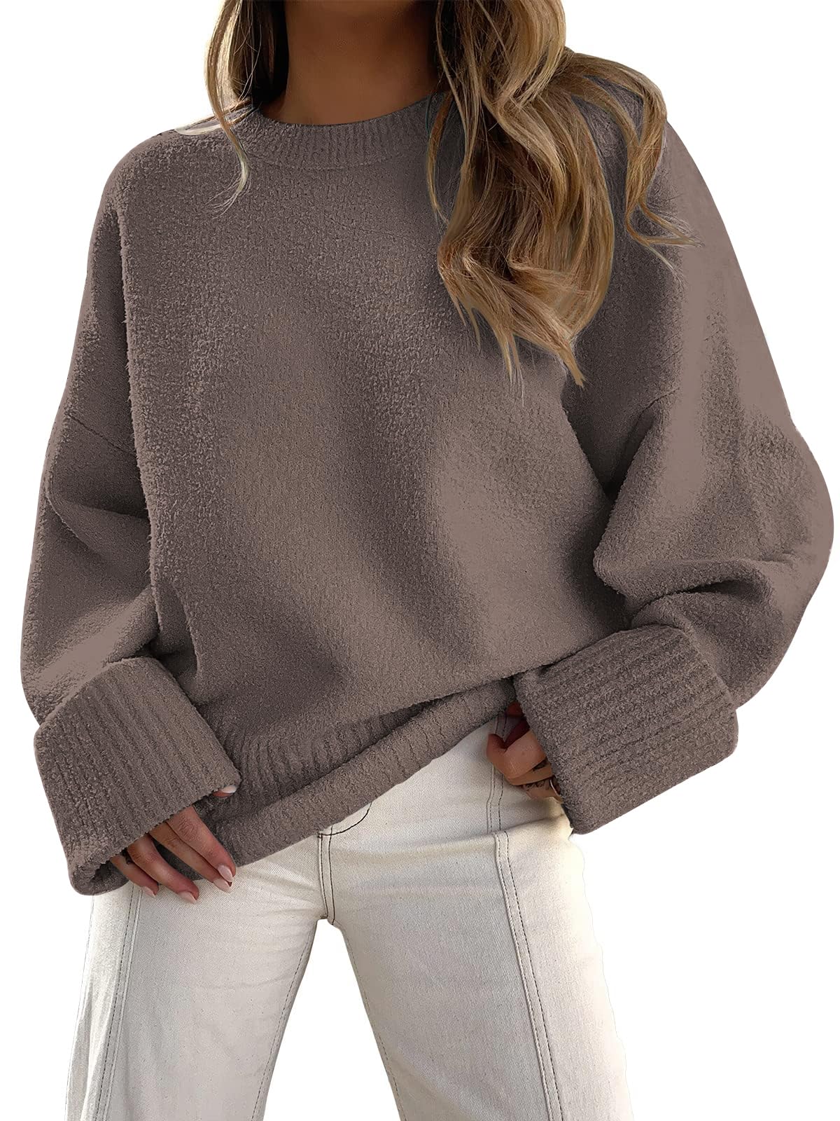 LILLUSORYWomen's Oversized Sweaters Fuzzy Chunky Warm Pullover SweaterOEKO-TEX STANDARD 100
