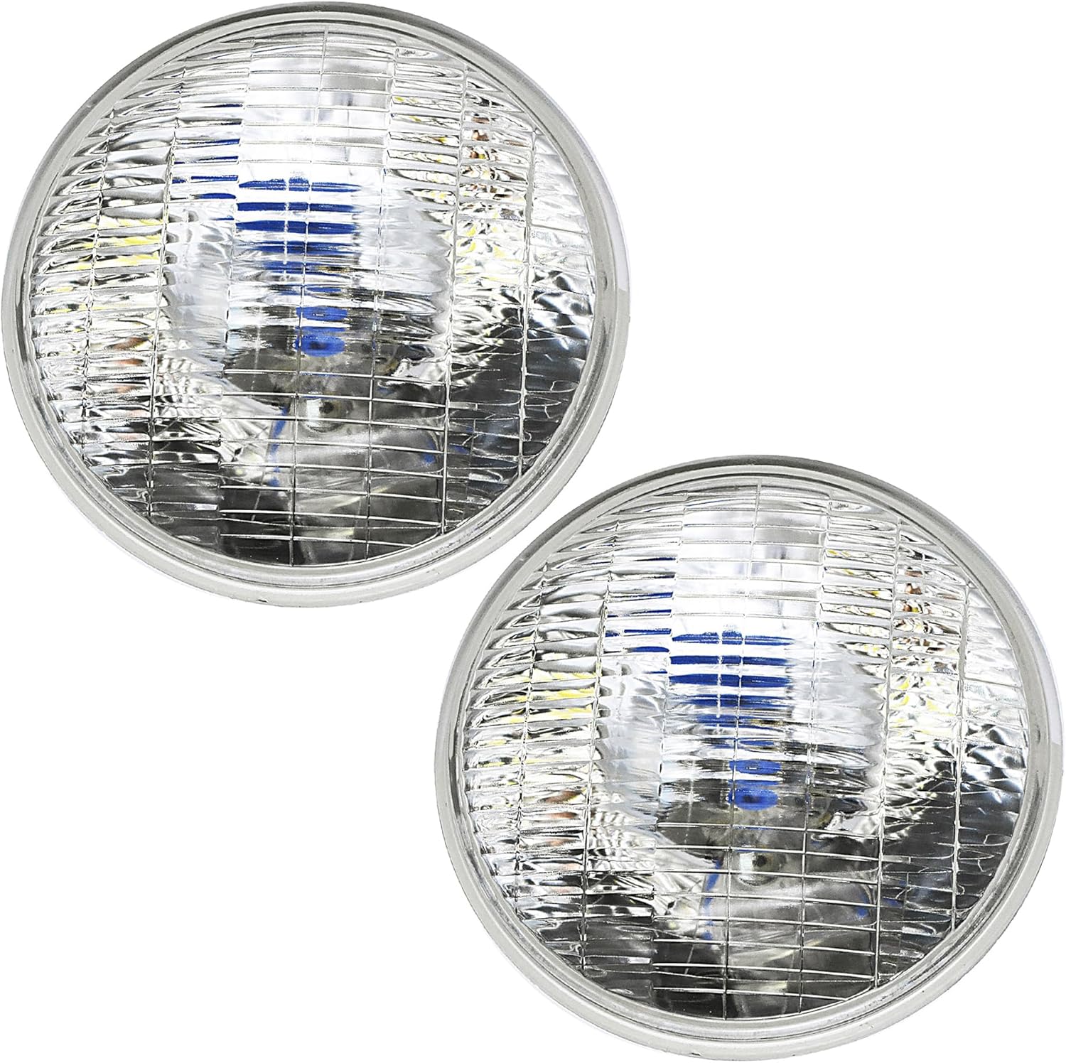 A Pair of H4002 12V Super Vision Crystal Headlight, Halogen Sealed Beam Headlight, (5" ROUND, 127MM) (110/130W), Replaces# H4000, H4002