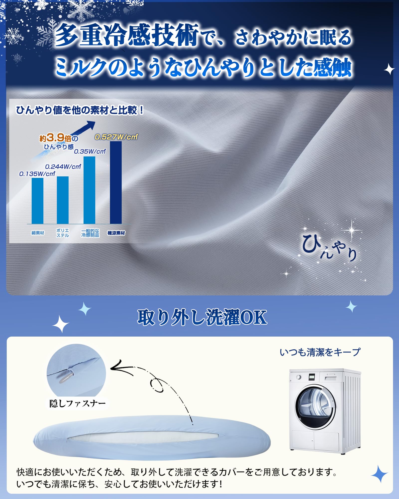 Maru Living 抱き枕 冷感【最先端気化冷感】だきまくら ひんやり だき枕【さらふわボリューム感・抗菌防臭帝人中綿】冷たい抱きマクラ れいかん 接触冷感 クール 夏 膝枕 抱枕 妊婦 快眠 安眠 もちもち 吸湿 防ダニ 体にフィット 寝返りサポート 『隠しファスナー カバー洗える』 (抱きまくら・アイスグレー・約30x115cm) - 5