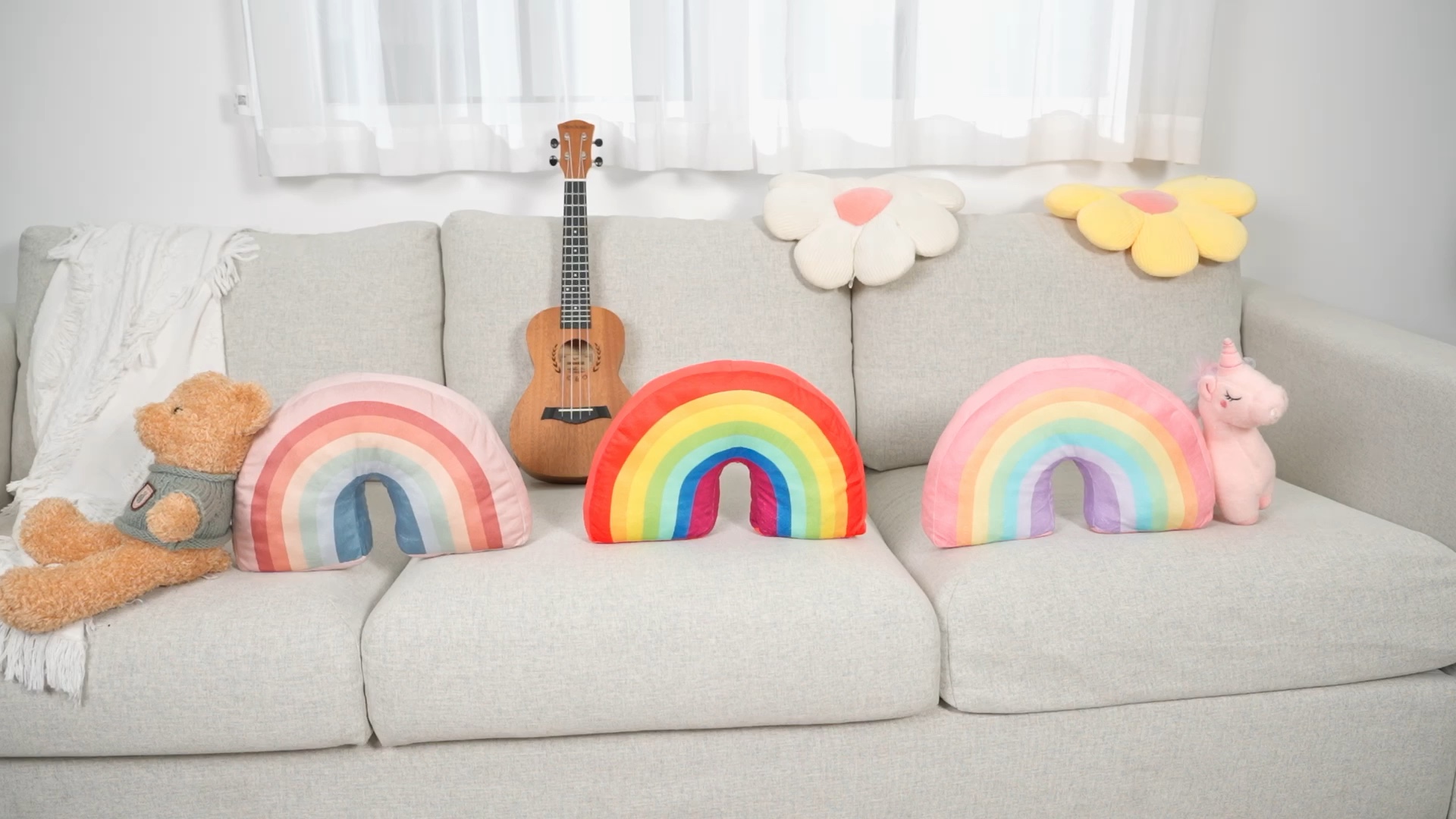 Amazon.com: Chunful 2 Pcs Rainbow Pillow for Girls Kids 13.8 x 8.7