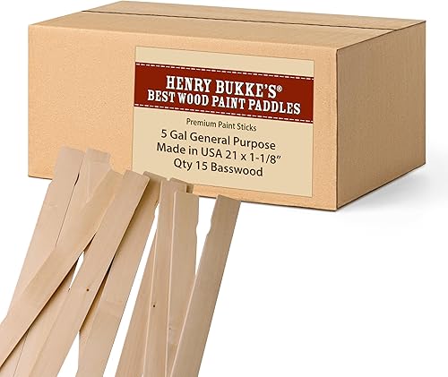 Henry Bukke's Best Palitos de mezcla de madera de tilo hechos en Estados Unidos, 15 unidades, 21 x 1-18 x 14 pulgadas, paletas de mezcla de grado