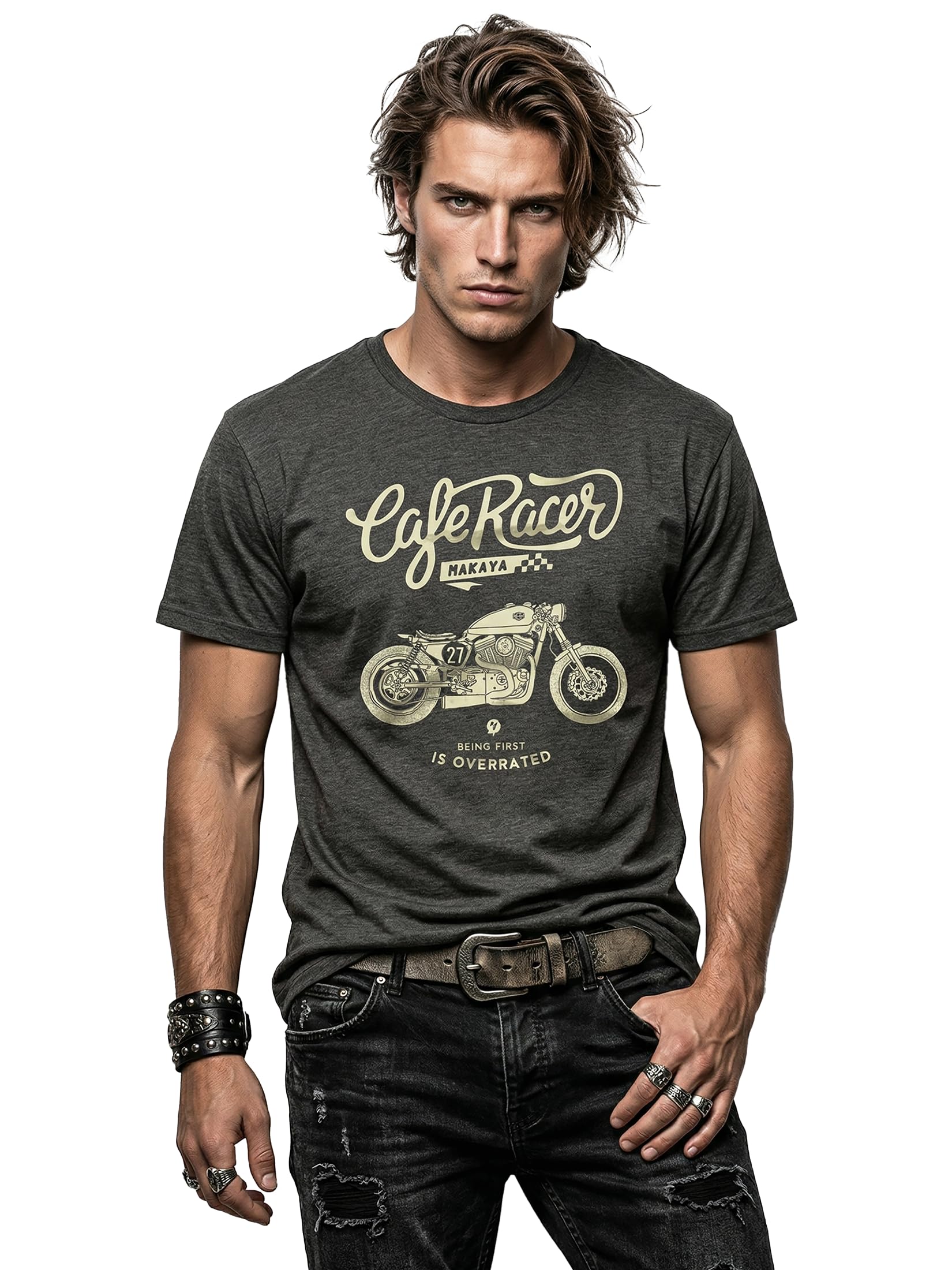 MAKAYA Idee Regalo Originali Uomo Moto - Maglietta Biker Motociclista