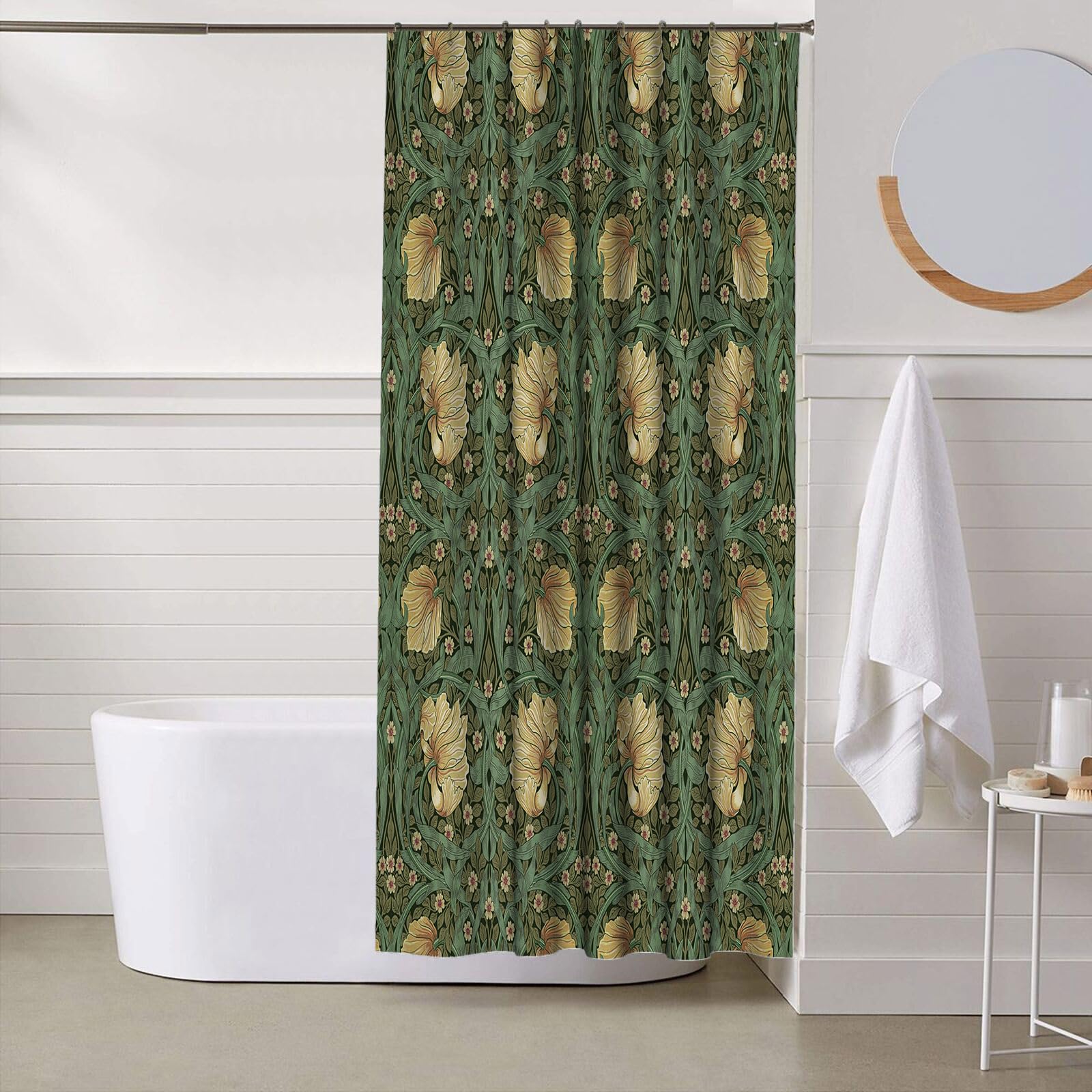 HaoXiang - Set di Tende da Doccia con Elementi Decorativi in Stile Vintage, Tessuto in Poliestere Impermeabile, Motivo 3, 60x72 inch