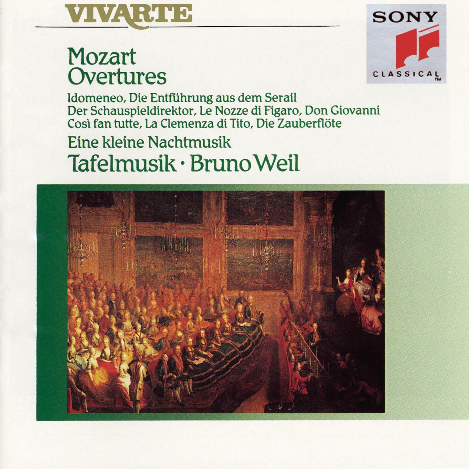 Mozart: Overtures, Eine Kleine Nacht Musik. Tafelmusik, Weil [Audio CD] Mozart, W.A. and Mozart
