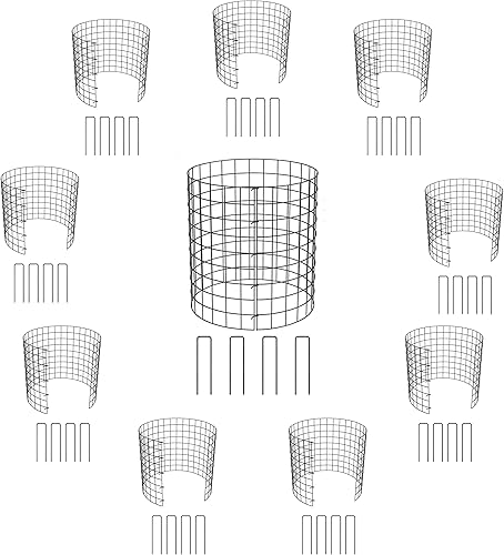 Miniatura 1 de GAW Paquete de 10 barricadas de conejo para plantas, jaula de metal resistente, resistente y fácil de montar y montar, produce tu planta, retoño,