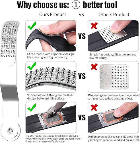 Miniatura 2 de Kit de reparación de neumáticos de bicicleta, kit de parche de tubo interior de bicicleta con 28 parches de vulcanización, solución de goma,