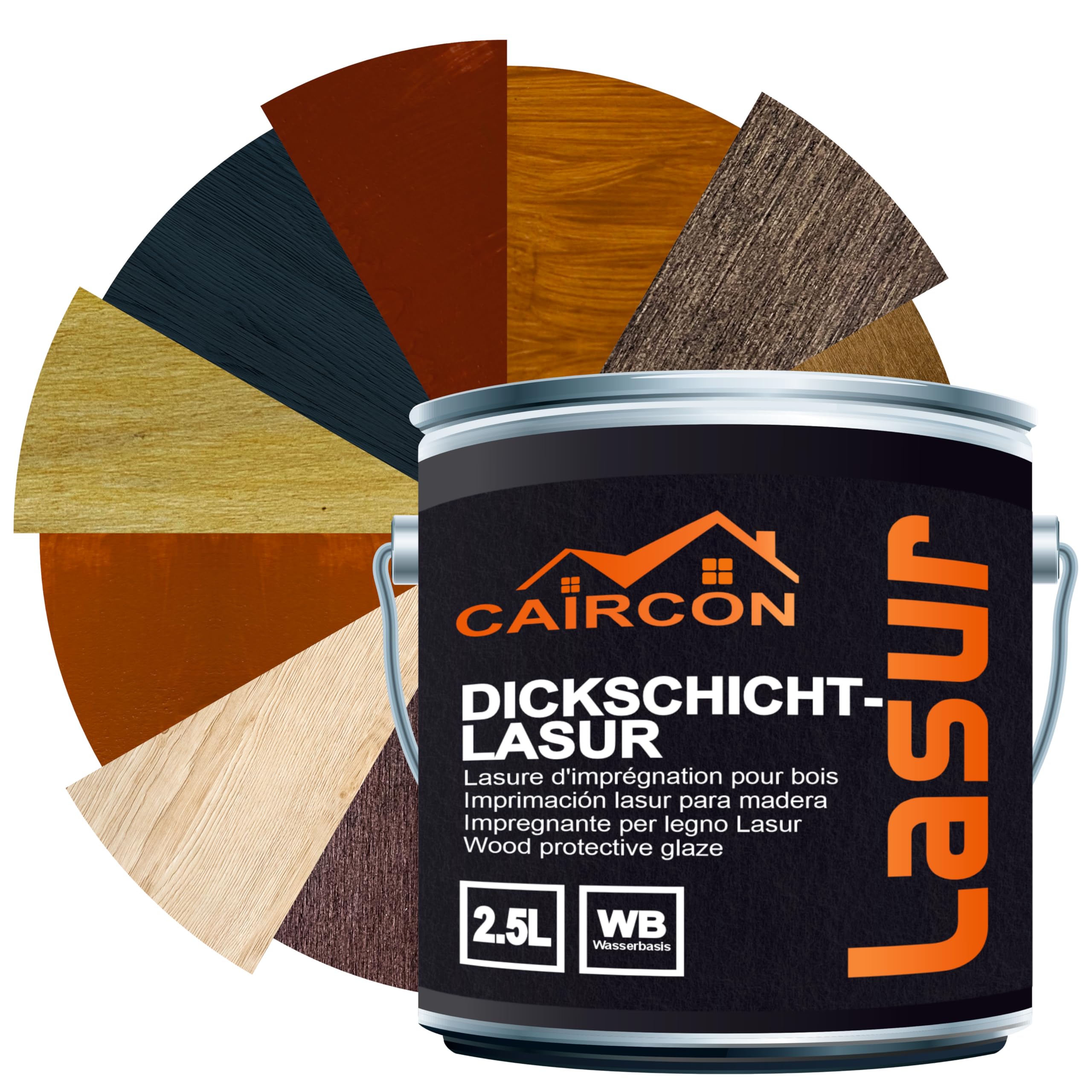 Holzlasur 2in1 Holzschutzlasur Dauerschutzlasur Dickschichtlasur - Palisander 2,5L