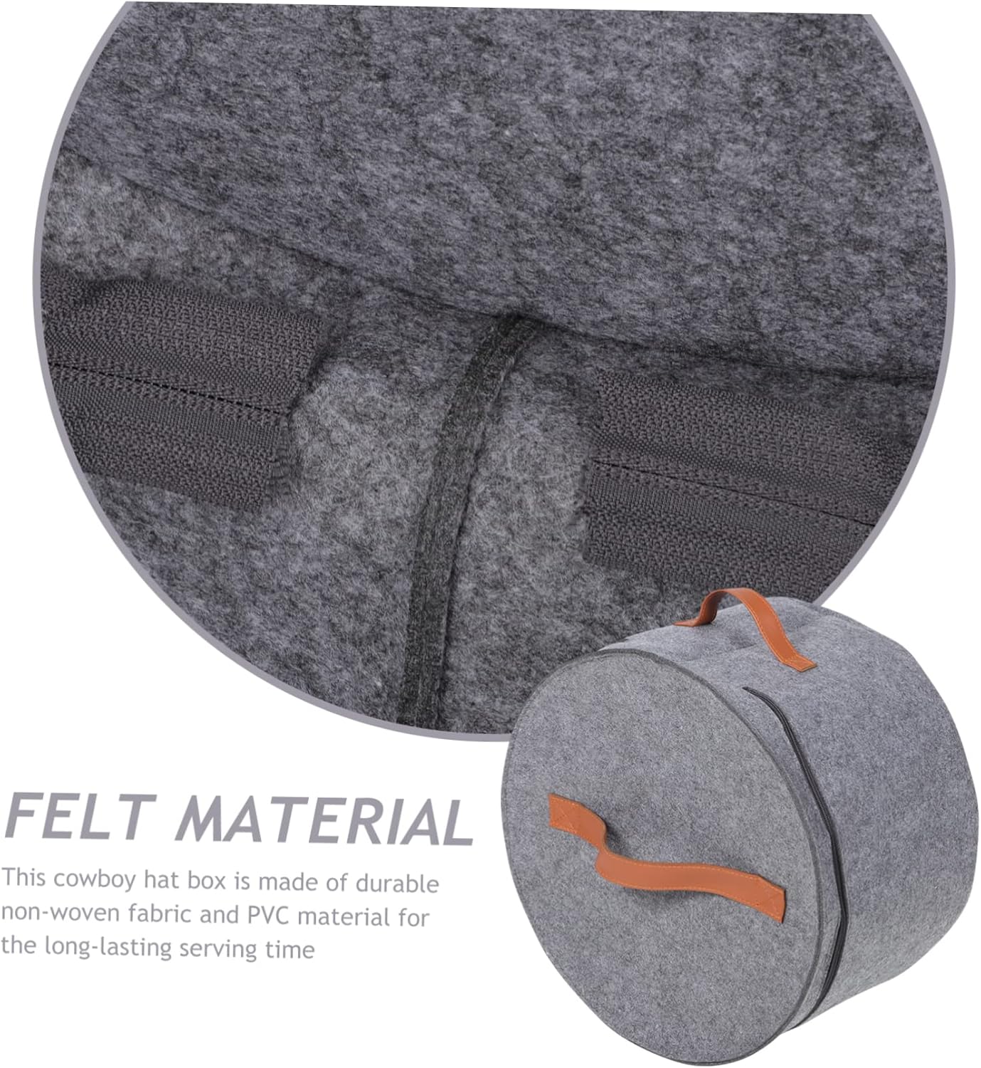 Large Round Hat Storage Box Portable Dust Organizer for Men Women Travel-friendly Design Non-woven for Home Vacation Use