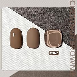 GAOY Brown Gel Nail Polish, 16ml Soak Off Gel Polish, UV Light Cure for Nail Art DIY Manicure at Home, 2077 Chestnut Brownie