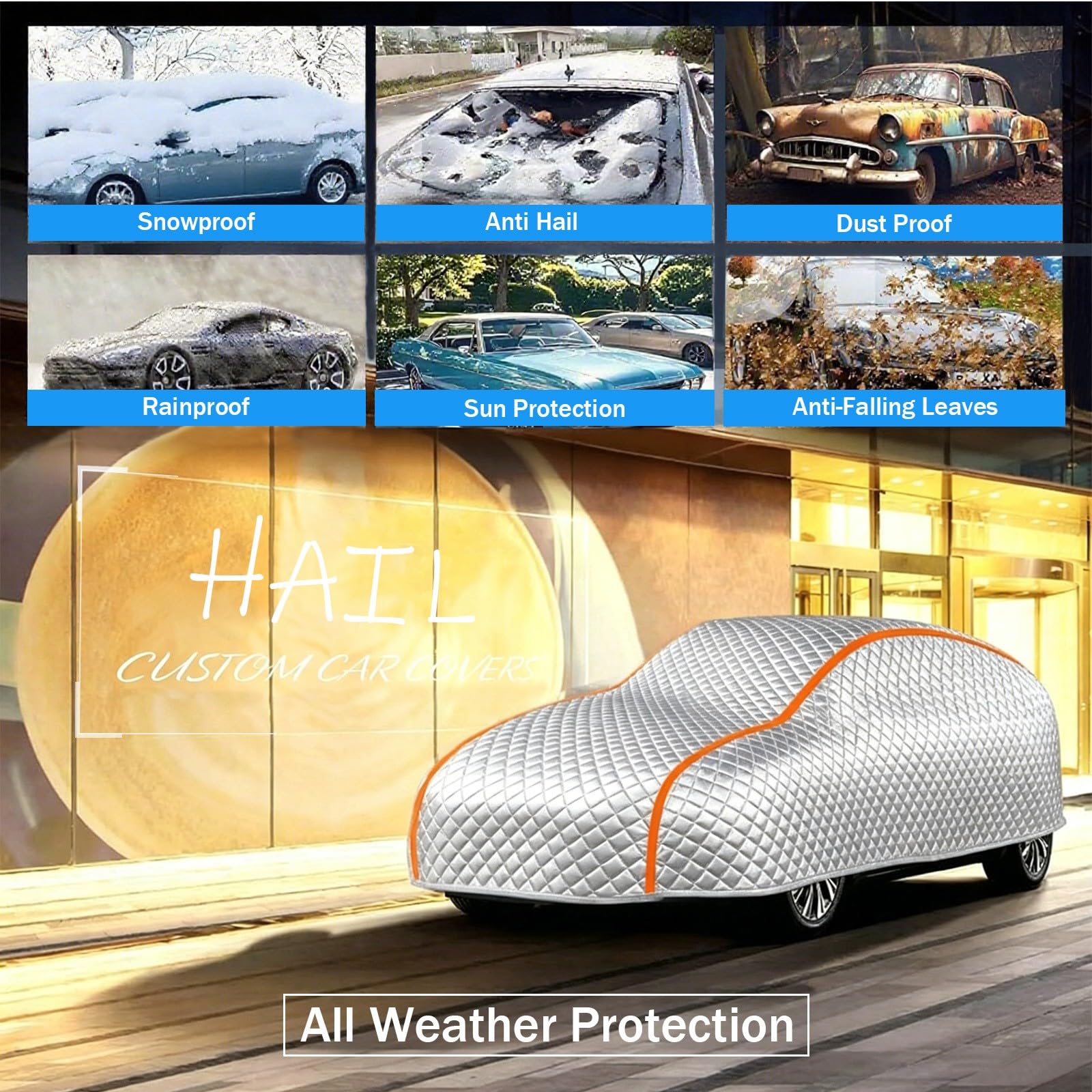 Funda Coche Antigranizo para EBRO S900 SUV 2025- | Cubierta Coche Exterior Granizo Engrosado Premium,Protección Total contra Granizo,Nieve,UV y Arañazos