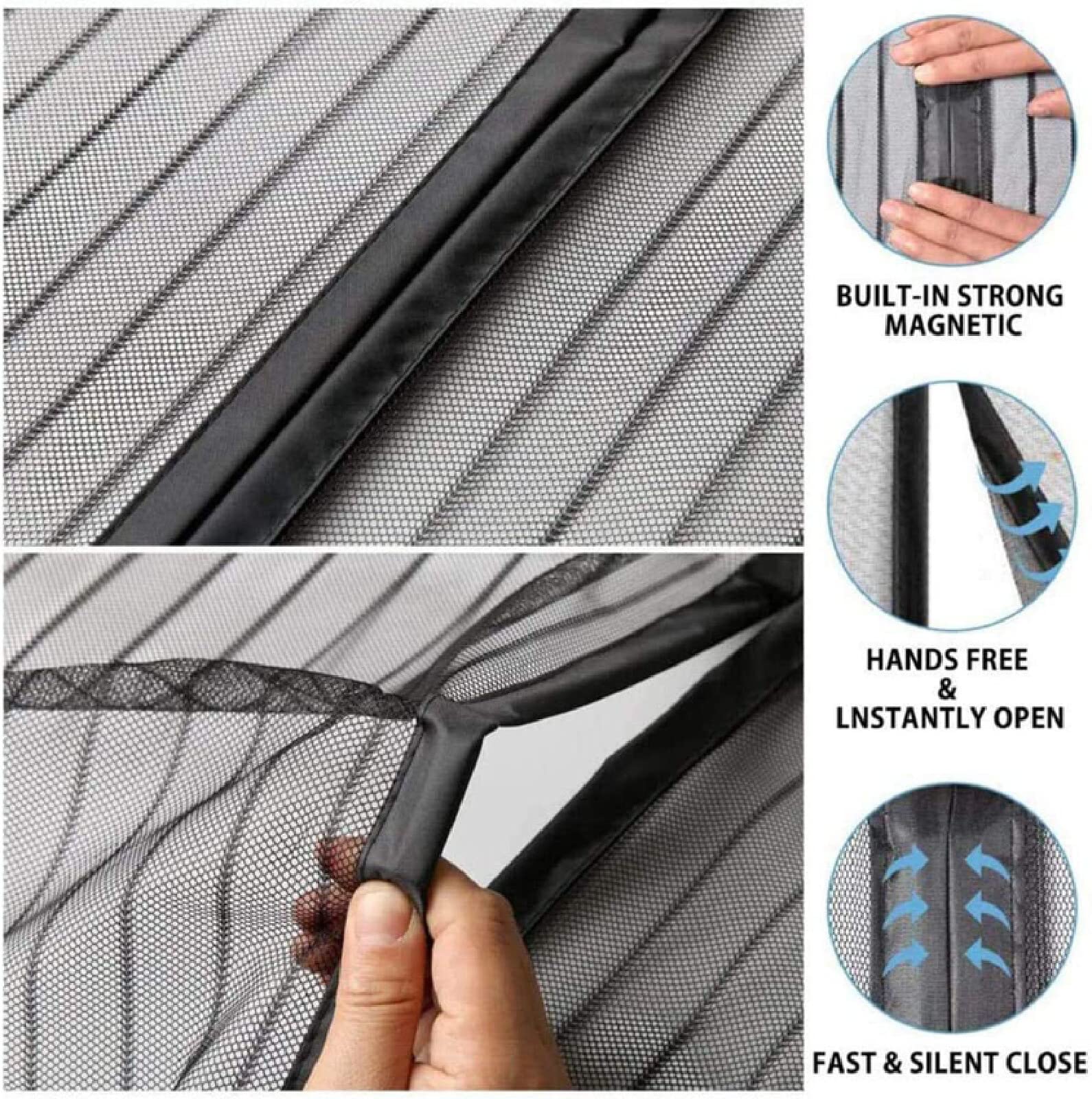 Magnetische Vliegengordijn Hordeur 160x280cm Mesh gordijn Anti-muggen