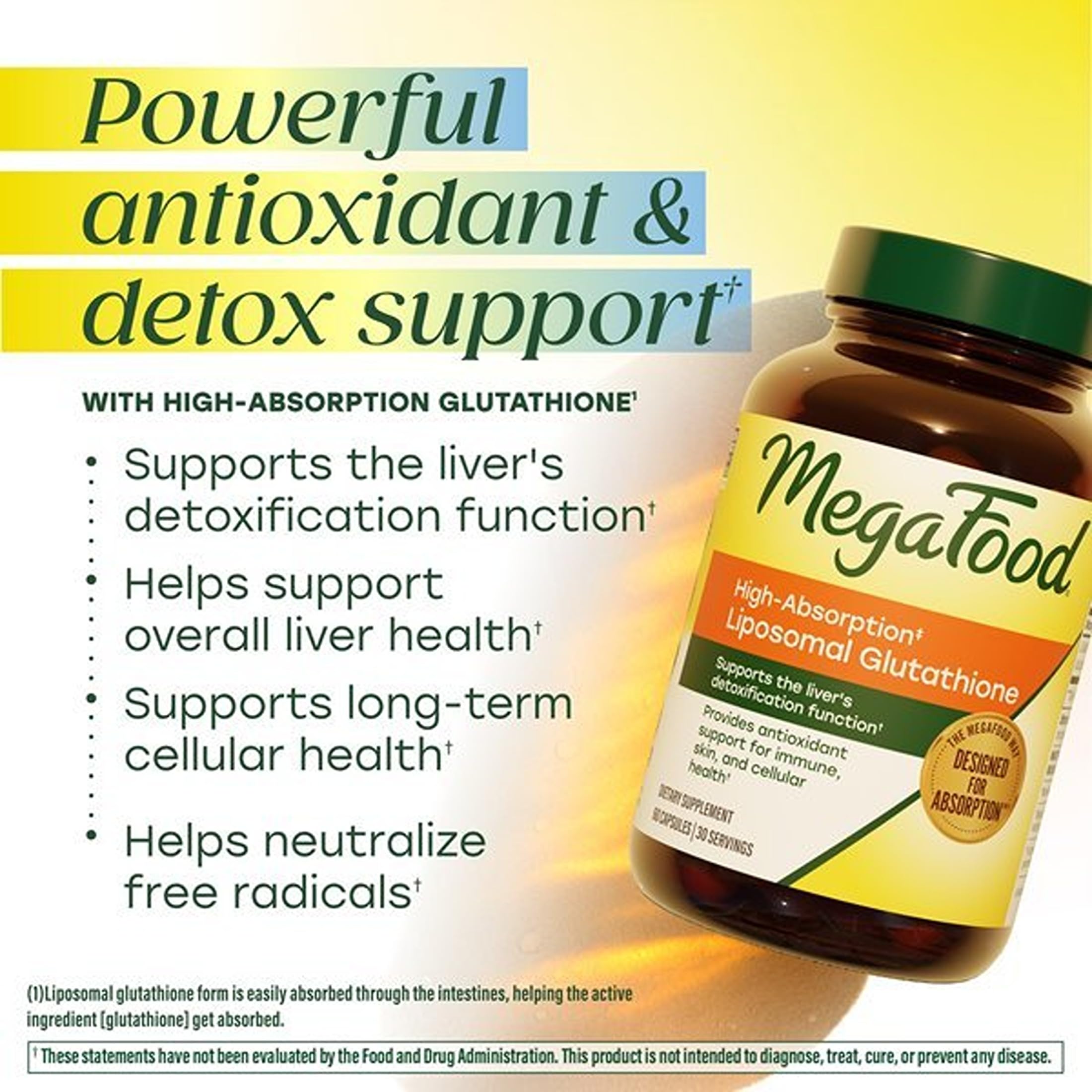 MegaFood High Absorption Liposomal Glutathione Supplement, 60 Capsules — Amazon image 4