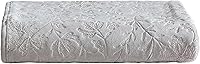 Eddie Bauer Ultra-Soft Embossed Plush Throw Blanket, Woodblock Floral Grey 50x70 - Cozy Couch & Bed Essential