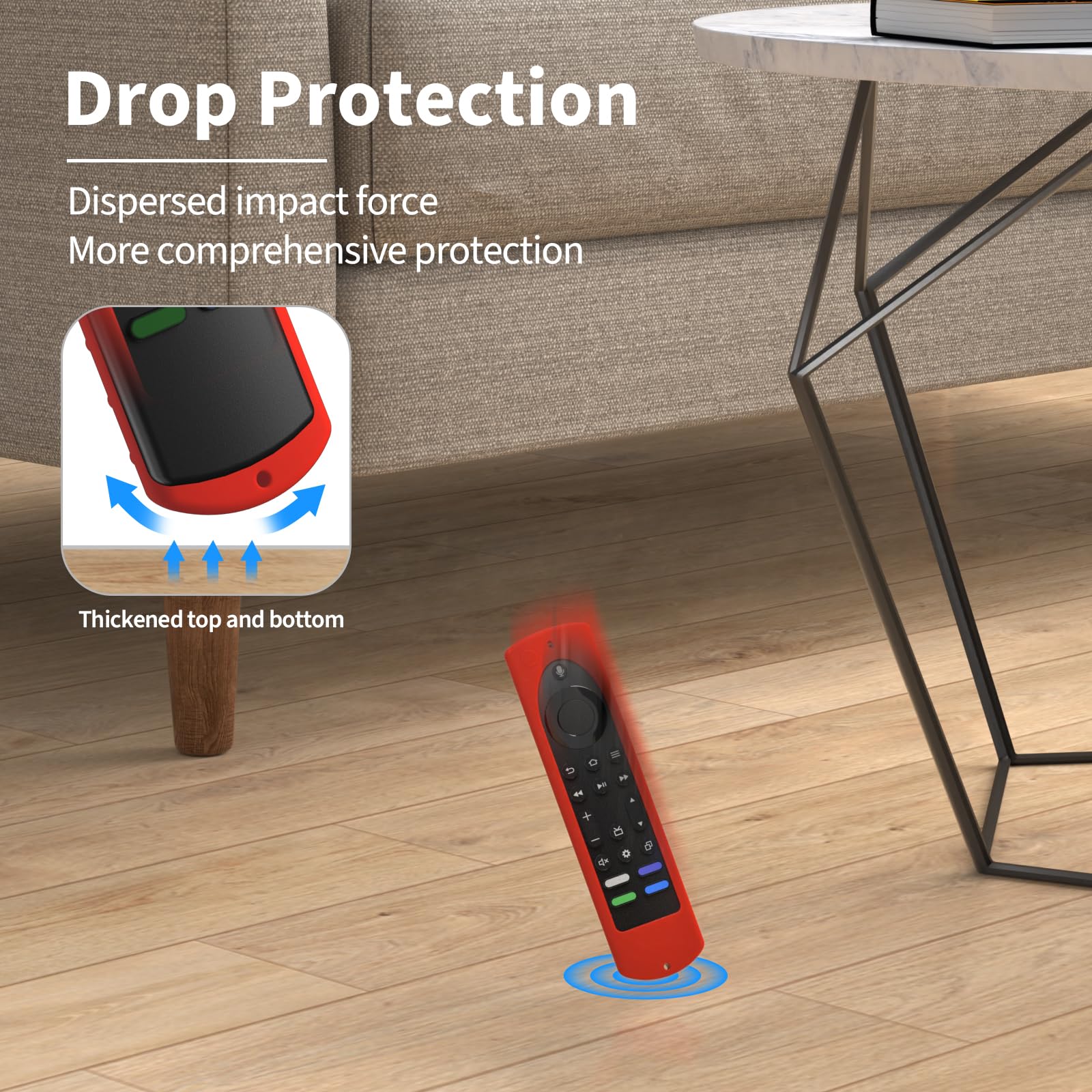 Funda de silicona para Fire TV Stick 4K+ Max de 2ª generación 2023, funda de silicona antideslizante con cordón (rojo)