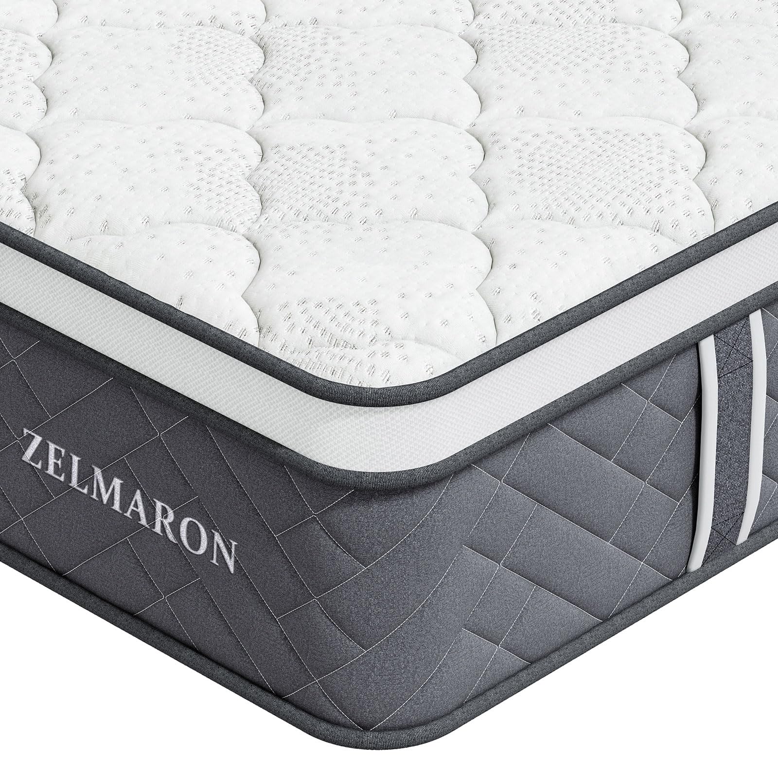 Colchón 120x200 cm Híbrido, Altura 25 cm, Muelles Ensacados y Espuma HR, Firmeza H3, Certificado Oeko-Tex, Transpirable, Ergonómico, 7 Zonas de Confort
