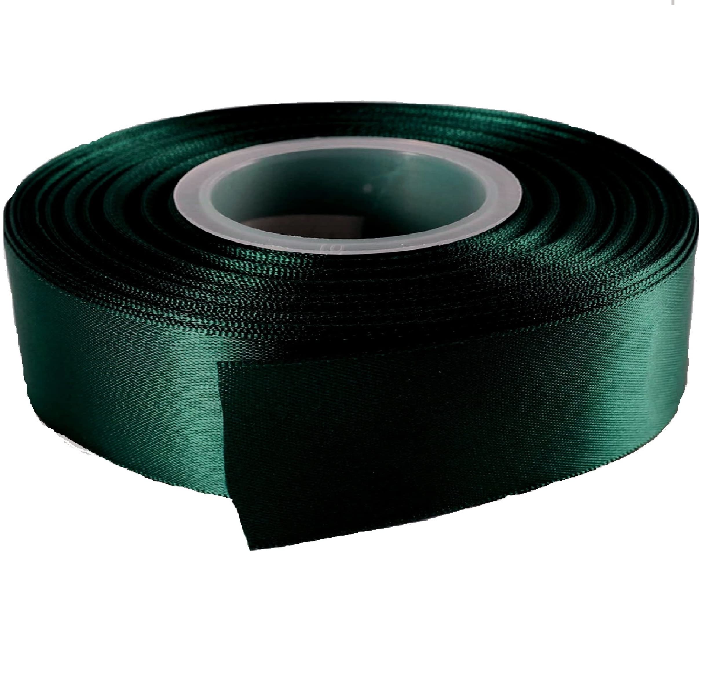 Dark Green Satin Ribbon Double Sided 15mm (5/8 Inch) Wide 22 Metrs Ribbon for Gifts Wrap Sew Party, Decorations Events Dress Wedding Christmas Crafts, Bows Car, Balloons, DIY, Bouquets, Easter