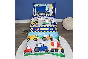 Baby Boom Funhouse Construction Area 4 Piece Toddler Bedding Set