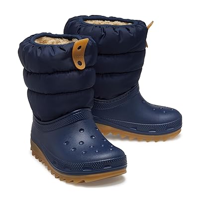 Crocs Kids Classic Neo Puff Boot (Toddler) Kids Shoes Navy/Gum