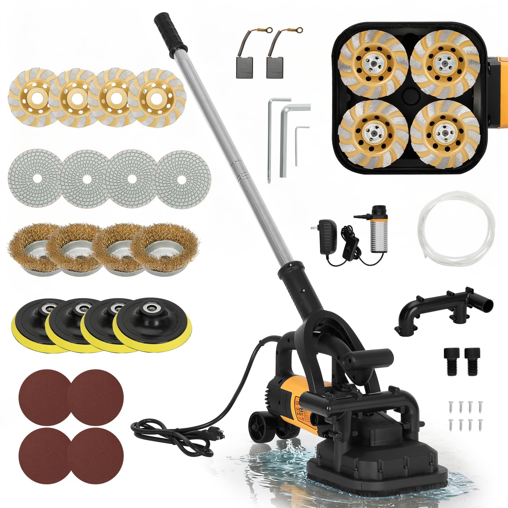 Photo 1 of ***HEAVILY USED***
**Missing items**
4-Head Concrete Grinding Machine, 3800W Copper Motor for Concrete Grinding