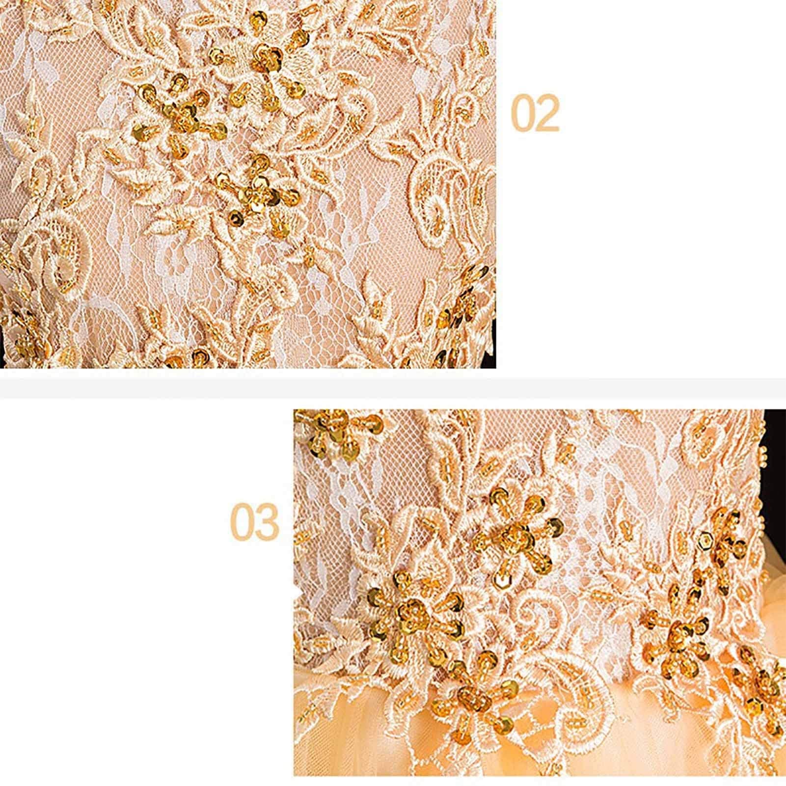 Kleider für besondere Anlässe für Mädchen, Kinderkleider, Prinzessinnenkleider, nachlaufende Models, Catwalk-Host-Kostüme, Blumenmädchen-Hochzeitskleider, Pettiröcke (Farbe: Gold, Größe: 140 cm)