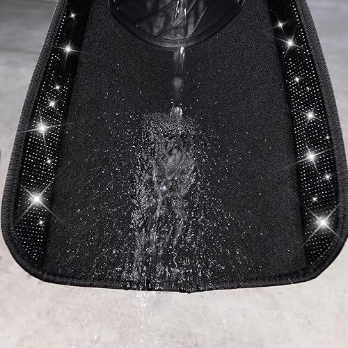 Miniatura 7 de CAR PASS - Tapete para suelo de automóvil con diamantes de imitación brillantes, impermeable y universal, tapete con brillantina de cristal con