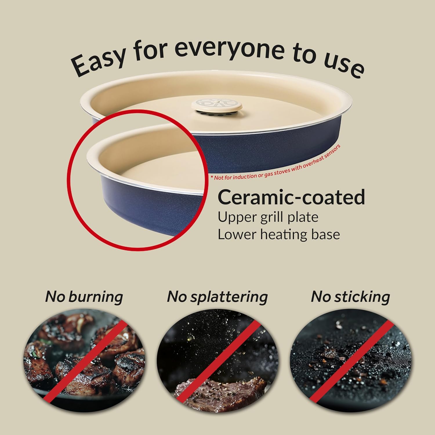 Air grill pan PRO 12.6 inch (Ivory)