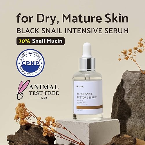 Miniatura 2 de IUNIK Serum de caracol negro 70% con centella asiatica Essence | Hidratación Manchas oscuras Líneas finas | Piel sensible a la grasa y propensa al