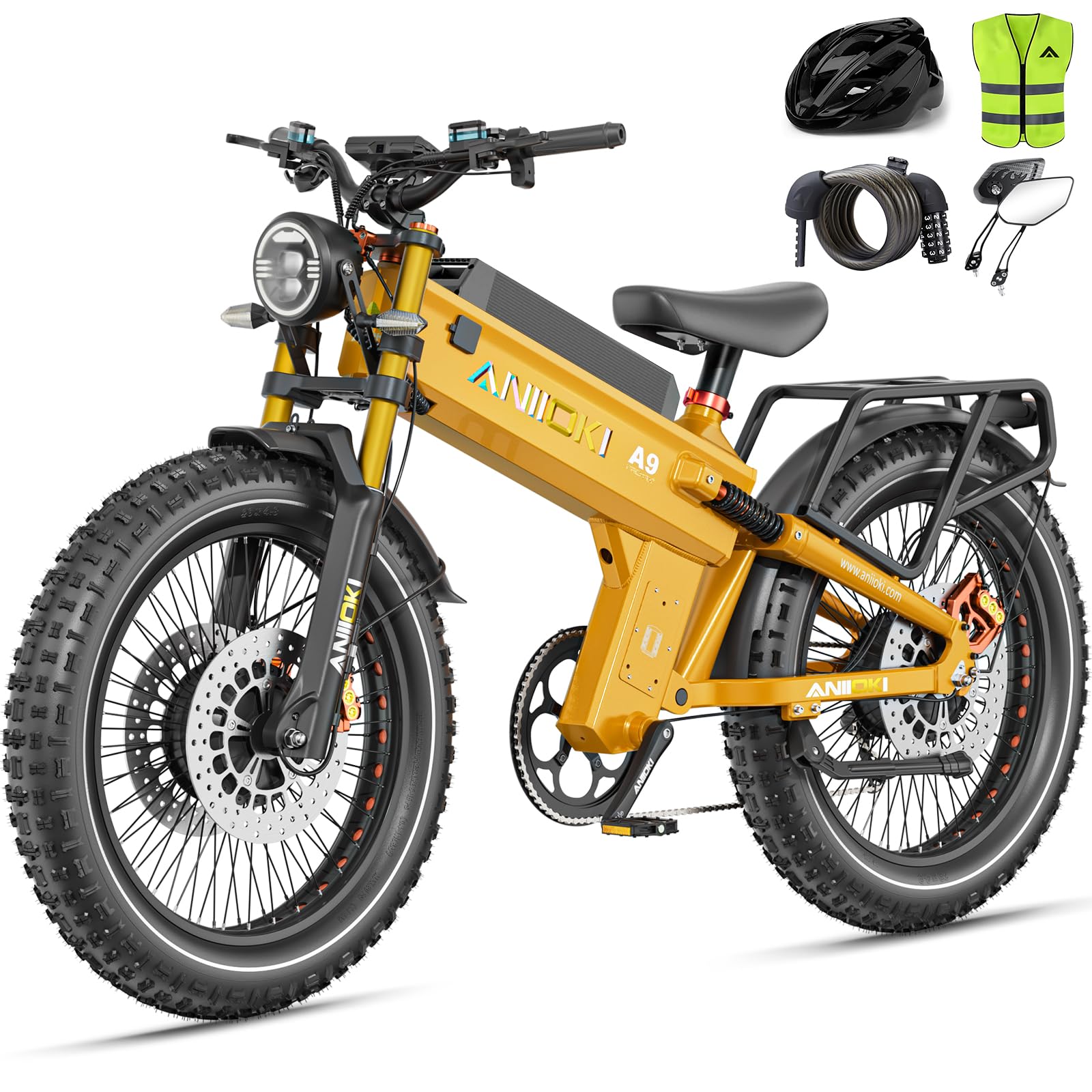 ANIIOKI A9 PRO MAX 6000W Dual Motor Electric Bike for Adults｜60V 70/80Ah High-Capacity Battery｜45MPH Long Range Electric Bike｜Premium Adult Ebikes with Powerful Performance