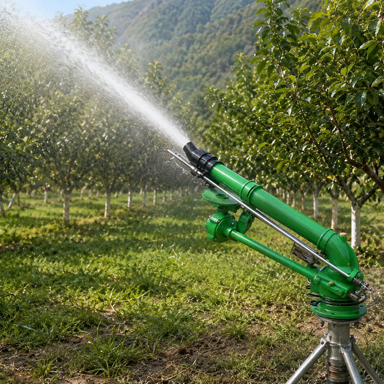 Irrigatore per irrigazione agricola regolabile a 360°, ugelli da 18 mm, 20 mm, 22 mm, portata 40-100 m, irrigazione di grandi aree da 4-8 bar