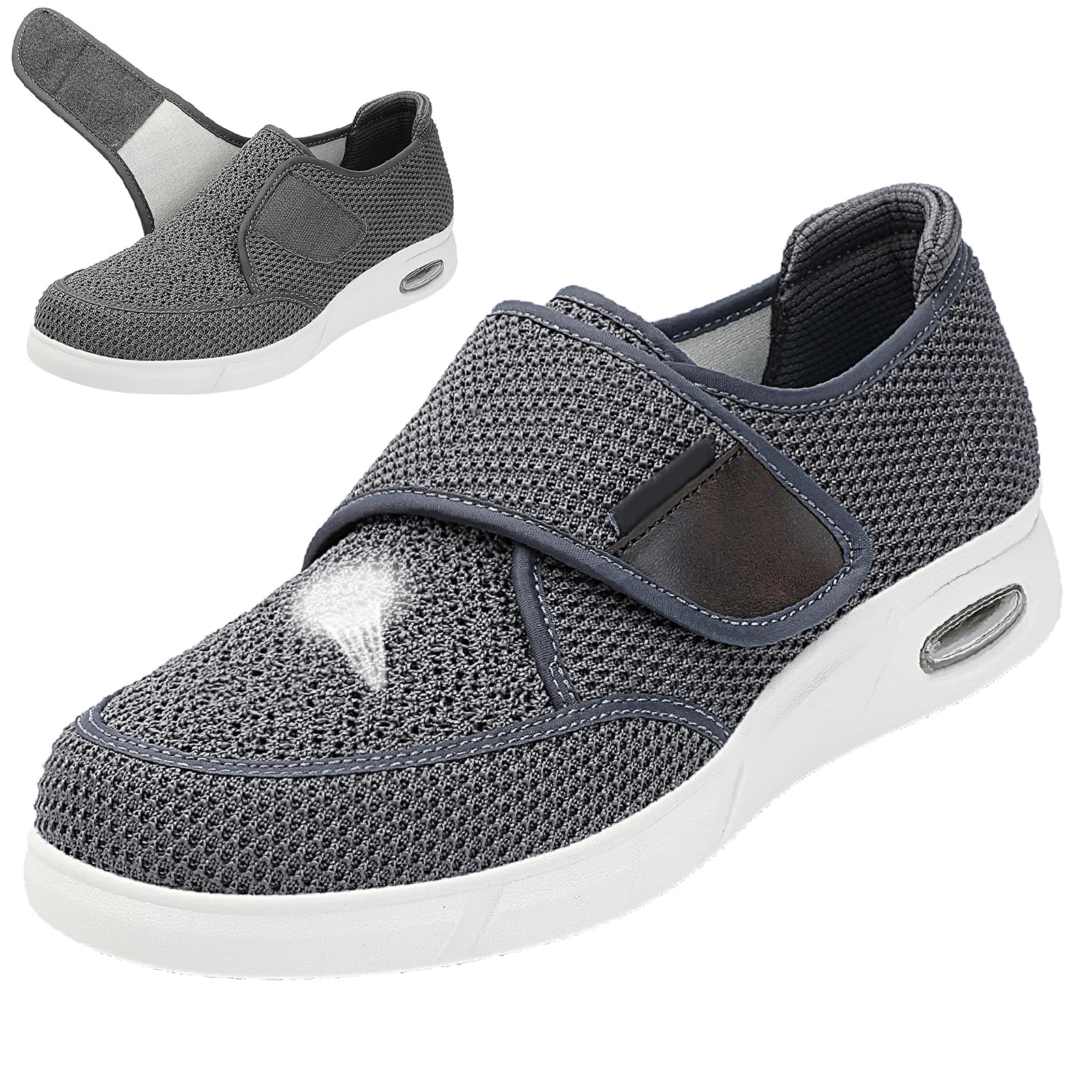 Buty do chodzenia dla cukrzyków, dla mężczyzn i kobiet, bardzo szerokie, antypoślizgowe, oddychające, wygodne, dla seniorów, opuchniętych stóp