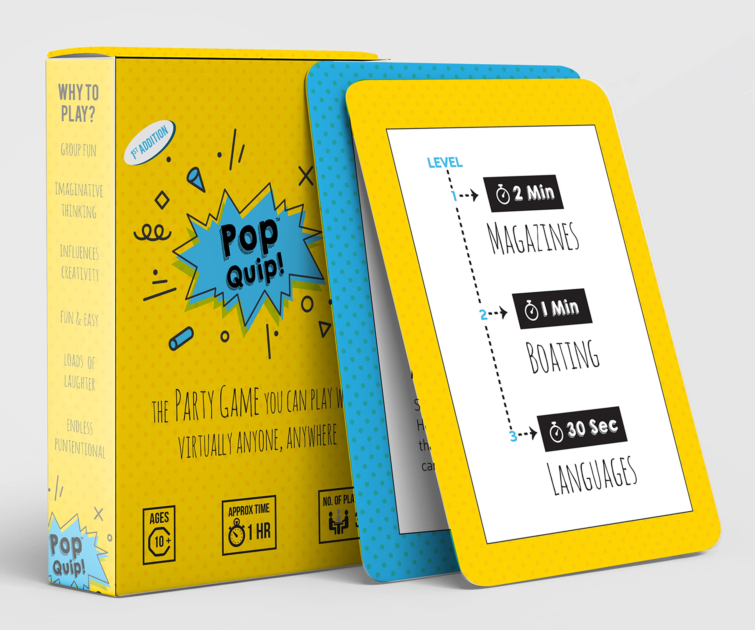 Amazon.com: Pop Quip! - Easy to Play Party Card Game for Cracking Dad Jokes,  Puns, One-Liners, and Humorous Quips : Patio, Lawn & Garden