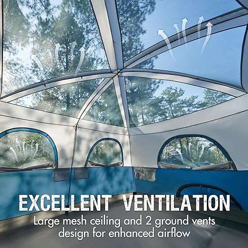 Miniatura 6 de PORTAL Tienda de campaña familiar para 8 personas con porche, tiendas de campaña resistentes a la intemperie con lluvia, tiendas de campaña grandes