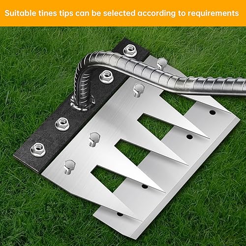 Miniatura 4 de Rastrillo de deshierbe de hierro, herramienta desmontable de 5 dientes para jardinería con agarre ergonómico, herramienta de extracción de